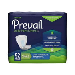 Prevail Incontinence Unisex Pant Liners, Disposable Adult Pant Liner for Men& Women
